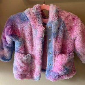Fuzzy tie dye jacket